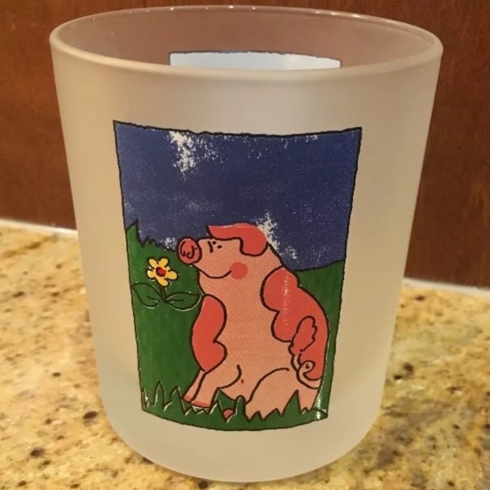 Cute Frosted Pig Glass Cup Dartington Designs - Picture 2 of 8